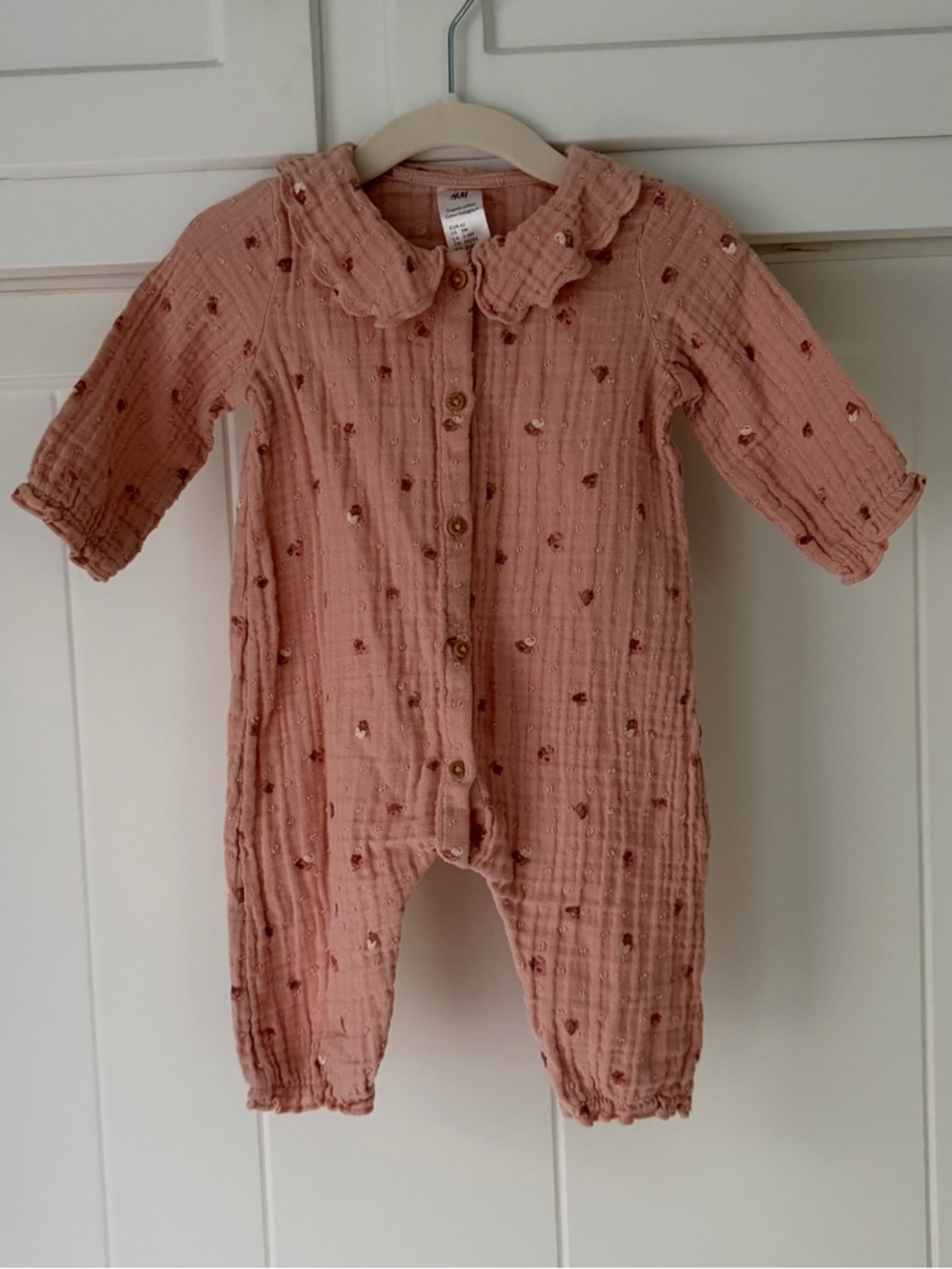 H&M Organic Cotton Pink Floral Romper